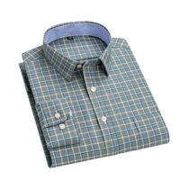Camisa Formal Casual De Algodão Com Botões E Estampa Xadrez Para Homens Tamanho plus Size S-7XL