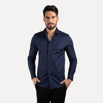 Camisa Forum Algodão Slim Fit Azul Marinho