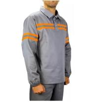CAMISA FR CINZA EM tiras autocolantes C/ FAIXAS LARANJA CA 49169 COMMANDERS