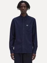 Camisa Fred Perry Masculina Oxford Pocket Light Logo Azul Escuro Camisa Fred Perry Masculina Oxford Pocket Light Logo Azul Escuro