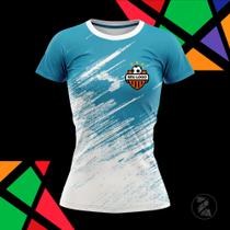 Camisa Futebol Baby look masculino e infantil cor Azul tamanho M