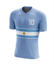 Camisa Futebol Infantil Juvenil Argentina 10 Masculina Camiseta Dry Fit Uv