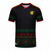 Camisa Futebol Jamaica Jogador Homenagem Bob Marley - Preto Camisa Futebol Jamaica Jogador Homenagem Bob Marley - Preto