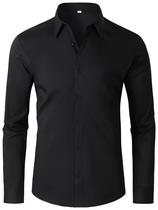 Camisa GIANZEN preta de manga comprida com botões para homens tamanho M