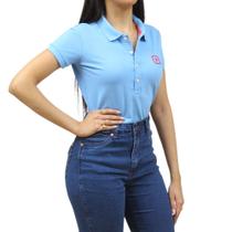 Camisa Gola Polo Feminina Azul Claro TXC 37076