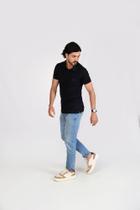 Camisa gola polo italiana em v malha piquet premium