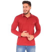 Camisa Gola Polo Manga longa Masculina 100% Algodão