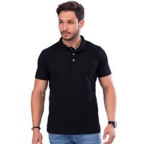 Camisa Gola Polo Masculina Algodão Com Botao Manga Curta Moderna Lisa Toque Suave