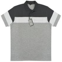 Camisa Gola Polo Masculina Listrada C/ Bolso Blusa Plus Size