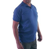 Camisa Gola Polo Masculina Listrada Manga Curta - Estilo Clássico, Conforto e Qualidade em uma Só Peça! Azul GG