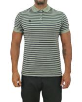 Camisa Gola Polo Masculina listrada Slim Fit Malha 100% Algodão Penteado Premium-Listrado Encorpado