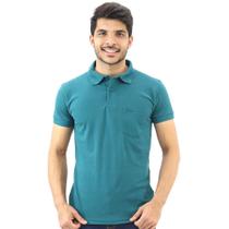 Camisa Gola Polo Masculina Piquet Pique Bolso Lisa Bordado