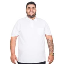 Camisa Gola Polo Masculina Piquet Plus Size Bolso Lisa