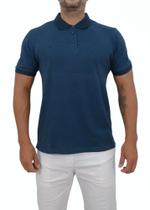 Camisa Gola Polo Masculina Slim Fit Malha 100% Algodão Penteado Premium - Tecido Bicolor Encorpado