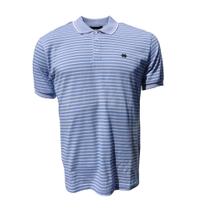 Camisa Gola Polo Masculina Slim Fit Malha 100% Algodão Penteado Premium - Tecido Listrado Encorpado