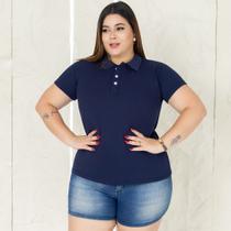 Camisa Gola Polo Plus Size Feminina Ótimo Acabamento Tecido Premium