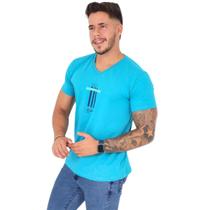 Camisa Gola V Masculina Silkada Fio 30.1 100% Algodão Camisa Gola V Masculina Silkada Fio 30.1 100% Algodão