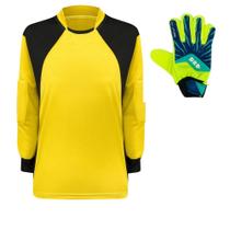 Camisa Goleiro trb Infantil Luva DRB Azul Verde Infantil