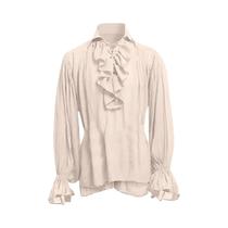 Camisa Gótica Branca Masculina De Pirata Para Halloween Com Cadarço, Estilo Medieval, Vampiro, Camisa Gótica Branca Masculina De Pirata Para Halloween Com Cadarço, Estilo Medieval, Vampiro,