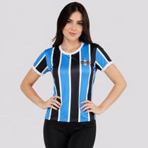 Camisa Grêmio Baby Look Tricolor Feminina Azul