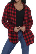 Camisa GUANYY Button Down Christmas xadrez com decote em V, flanela, vermelha, preta Camisa GUANYY Button Down Christmas xadrez com decote em V, flanela, vermelha, preta