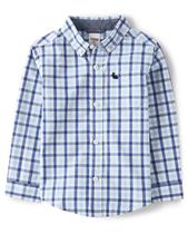 Camisa Gymboree Matching Family de manga comprida azul xadrez tamanho 7 Camisa Gymboree Matching Family de manga comprida azul xadrez tamanho 7