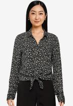 Camisa H Feminina Estampada Front Lace