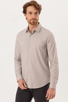 Camisa hangar 33 fio 50 slim fit bege - Camisa hangar 33 fio 50 slim fit bege -