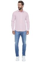 Camisa Hangar 33 Slim Fit Strech Rosa Camisa Hangar 33 Slim Fit Strech Rosa