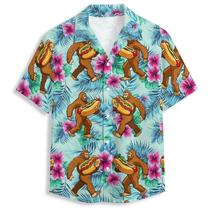 Camisa havaiana Amasnay Bigfoot Hotdog Print para homens Camisa havaiana Amasnay Bigfoot Hotdog Print para homens