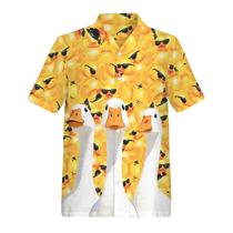 Camisa havaiana Artsadd Duck para homens Summer Beach Yellow 2XL Camisa havaiana Artsadd Duck para homens Summer Beach Yellow 2XL