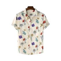 Camisa Havaiana Masculina Com Estampa Geométrica 3D Oversized, Casual De Verão, Manga Curta,