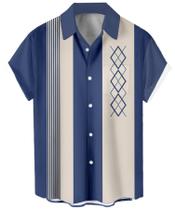 Camisa havaiana masculina WHO IN SHOP de manga curta vintage dos anos 50 Camisa havaiana masculina WHO IN SHOP de manga curta vintage dos anos 50