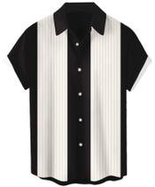 Camisa havaiana masculina WHO IN SHOP de manga curta vintage dos anos 50 Camisa havaiana masculina WHO IN SHOP de manga curta vintage dos anos 50