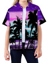 Camisa havaiana SANGTREE de manga curta para meninas roxa de 4 a 5 anos Camisa havaiana SANGTREE de manga curta para meninas roxa de 4 a 5 anos