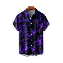 Camisa Havaiana Vintage 3D Vermelha Para Homens, Moda De Verão, Camisa Havaiana Oversized De Manga