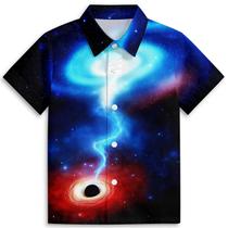Camisa havaiana Zenzenze Space Cool Galaxy Boys 3-14 anos