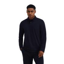 Camisa Hering Polo Manga Longa Esport Fino Social Preta