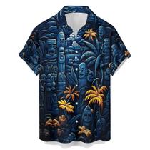 Camisa HLCFACI Funny Hawaiian 2024 com estampa de papagaio de manga curta