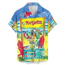 Camisa HLCFACI Funny Hawaiian 2024 com estampa de papagaio masculina 4GG Camisa HLCFACI Funny Hawaiian 2024 com estampa de papagaio masculina 4GG