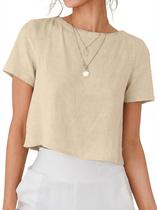 Camisa IDEALSANXUN de linho para mulheres 2026 Spring Summer Crop Top Camisa IDEALSANXUN de linho para mulheres 2026 Spring Summer Crop Top