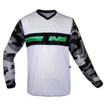 Camisa Ims Loretta Camuflada Cinza Trilha Motocross Grande GGG Camisa Ims Loretta Camuflada Cinza Trilha Motocross Grande GGG