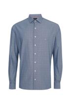 Camisa Individual Comfort Fit Xadrez Azul Medio