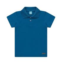 Camisa Infantil Camiseta Gola Polo Blusa Em Algodão Manga Curta Básica Casual Azul - Baby Mood Store