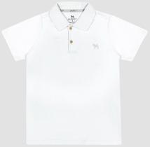 Camisa Infantil Camiseta Gola Polo Charpey Manga Curta Elegante Confortável Menino Branca