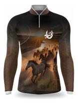 Camisa Infantil Cavalo Cavalgada Camiseta Agro Proteção Uv50