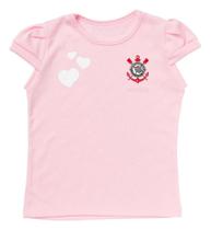 Camisa Infantil Corinthians Baby Look Rosa Oficial - Torcida Baby