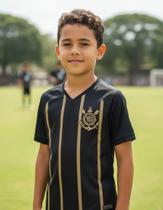 Camisa Infantil Corinthians Dry Fit Preto Dourado Licenciada Camisa Infantil Corinthians Dry Fit Preto Dourado Licenciada