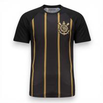 Camisa Infantil Corinthians Dry Fit Preto Dourado Licenciada - Camisa Infantil Corinthians Dry Fit Preto Dourado Licenciada -