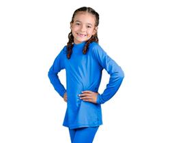 Camisa Infantil Criança Manga Longa Segunda Pele Termica Azul Royal